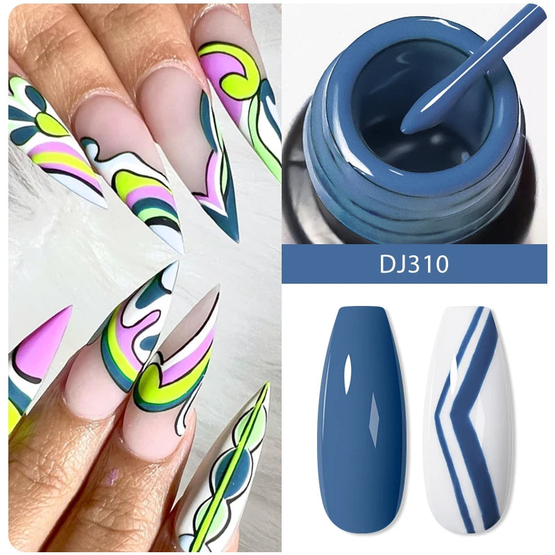 MEET ACROSS 5ml Sliver Metallic Liner Gel Nail Polish Super Bright Mirror Effect Painting Drawing Line Graffiti Stripe Nail Art