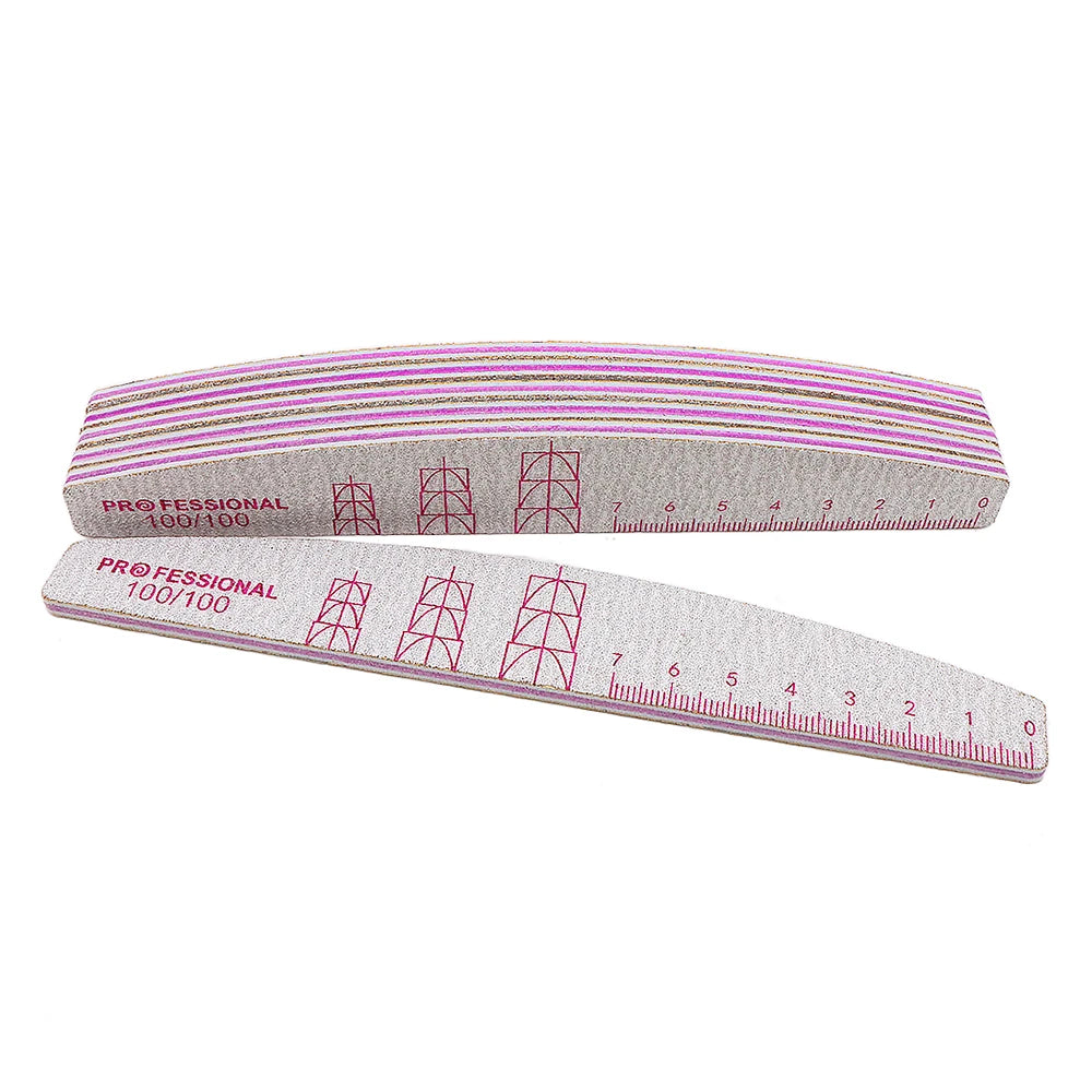 5/10 Pcs Double Sided Nail Art File Set With Scale Grey Sandpaper Nail Stylist Supplies Manicure Products Sand Nails Salon Tools