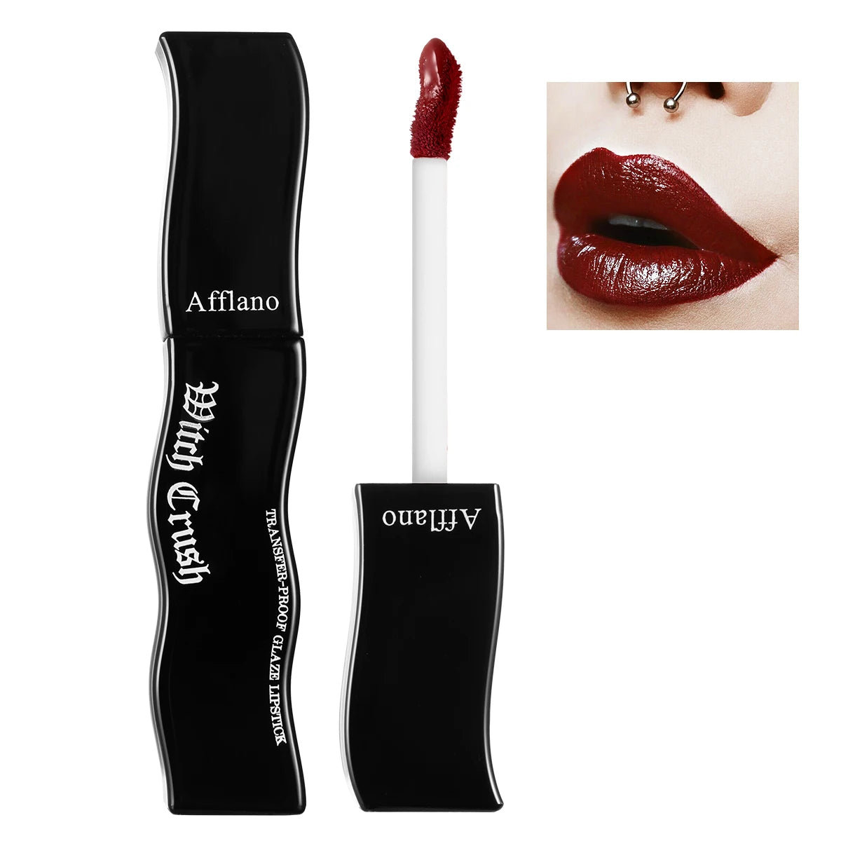 Afflano Goth Lipstick Matte Moist Black Smoky Red High Colors Lip Glaze Waterproof Non-stick Cup Lipstick Lasting Lip Makeup