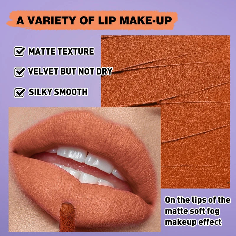 6-pack lip gloss set, velvet matte, smooth application, rich colors, Halloween lip gloss set