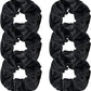 6 Pcs Satin Scrunchies Elastic Hair Bands Satin/Velvet Hair Ties Satin Hair Scrunchies for Frizz Prevention Polytail Holders,