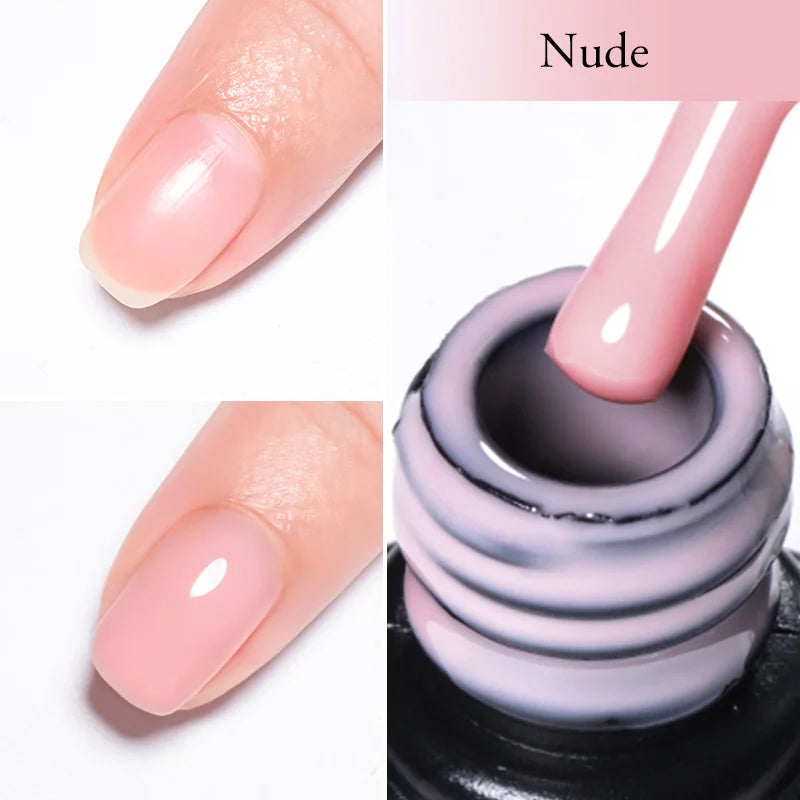 Mtssii 7ml Glitter Rubber Base Gel Polish Gold Sequins Pink White Base Gel Top Coat Soak Off UV LED Nail Art Varnish Manicure