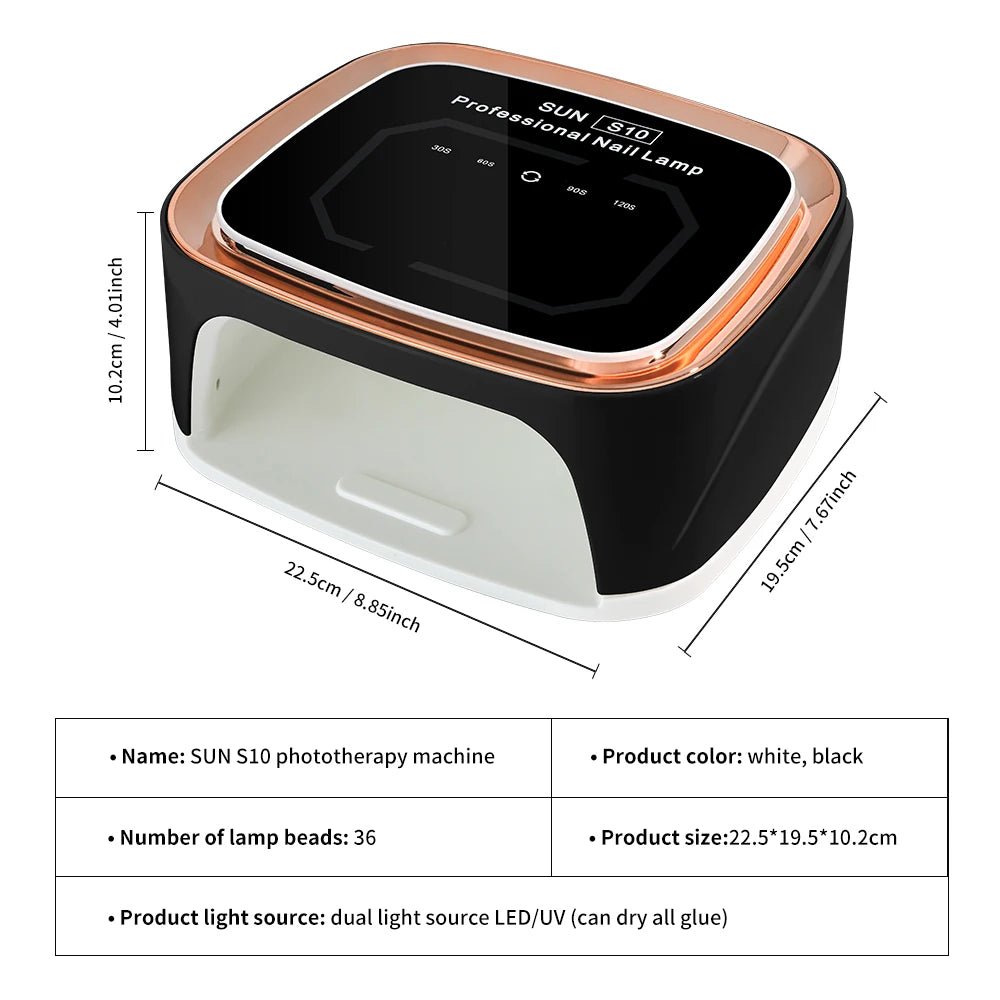 Professional Nail Art UV LED Light Rechargeable Dryer Smart Wireless HD Display Nail Drying Light for Fast Curing of All Gels