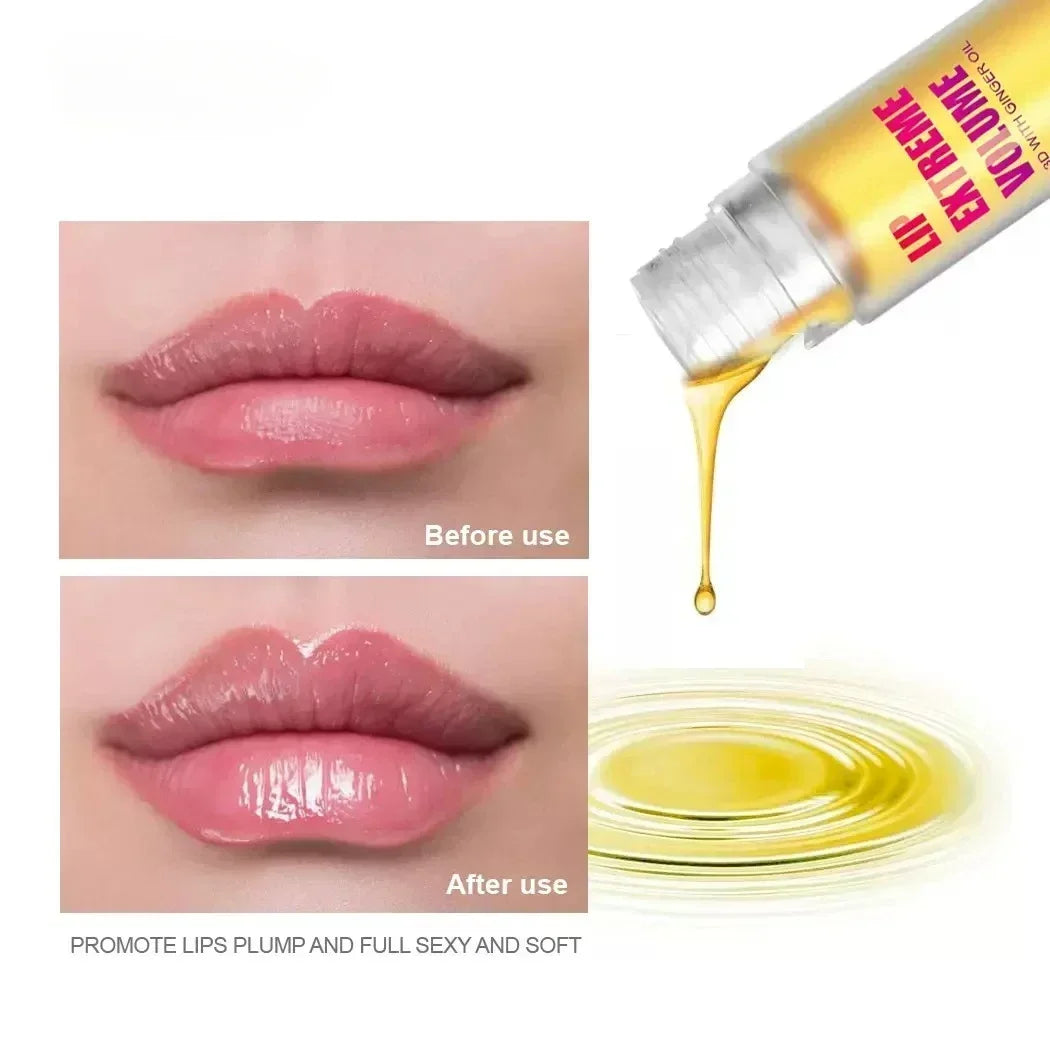 1/2Pcs Ginger And Mint Lip Plumper Oil Radiant,Plumping Lip Volumizing Serum for Smoother,Fuller Lips for Youthful and Sexy Look