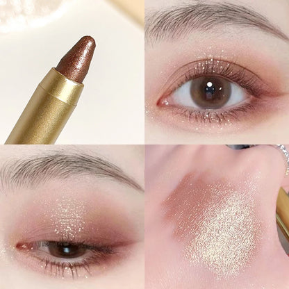 The dual-ended eyeshadow pencil highlighter illuminates the eyeshadow stick without smudging for a natural contour