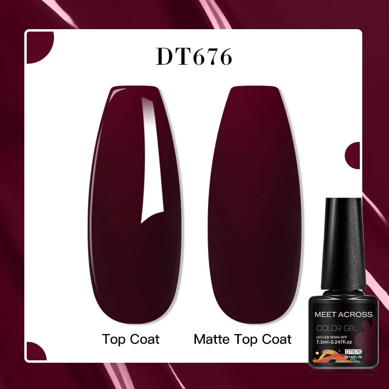 MEET ACROSS 7ml Golden Cat Magnetic Gel Nail Polish Dark Brown Red Green Christmas Nail Art Varnish Winter Autumn For Nails