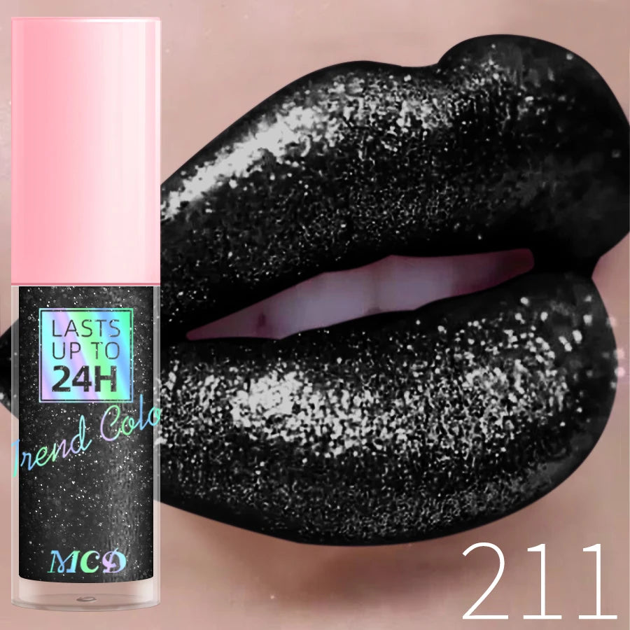 18 Colors Diamonds Glitter Lip Gloss Long Lasting Waterproof Liquid Lipstick Pearl Shining Lip Color Sparking Lip Makeup Women