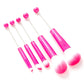 5Pcs Beaded Eyeshadow Brush Diy Beaded Cosmetic Brush Make Up Brushes Tool Kit Metal Handle Durable Eye Makeup Brushes
