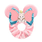 Disney Mouse Ears Velvet Scrunchies Hairband Women Elastic Ponytail Holder Girls Sequin Bow 2023 Kids Party DIY Hair Accessories