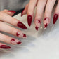 Wine Red Long Stiletto Fake Nails for Halloween Party Full Cover Press On Nail Spicy Girls Charm Manicure Daily False Nail 24Pcs