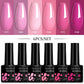 LILYCUTE 6Pcs/Set 7ML Gel DIY Nail Polish Bright Pink Semi Permanent Soak Off UV LED Gel Varnish Nail Art Design Manicure Kit