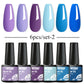 Mtssii 6PCS/Set Sparkly Nude Pink Gel Nail Polish Glitter Semi Permanent Nail Art LED UV Soak Off Gel Varnish Nail Supplies