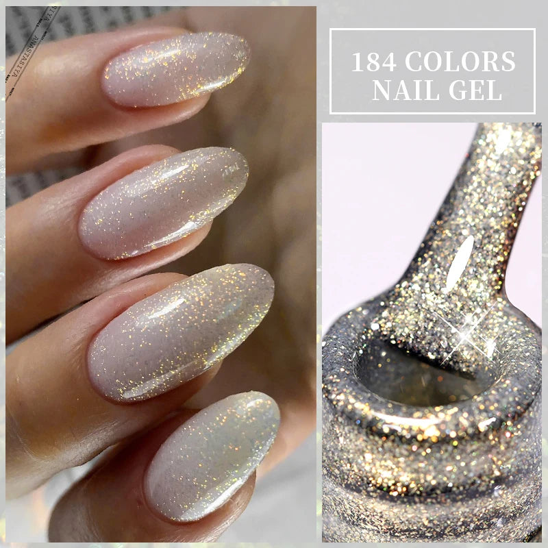 LILYCUTE 5ml Line Art Gel Nail Polish Gold Silver DIY Drawing Gel Reflective Glitter Design Semi Permanent Painting Gel Varnish