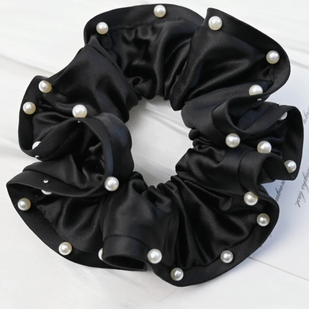 Scrunchies for Hair New Fashion Luxury Satin Silk Hair Loop Bud Shaped HairTies Hair Scrunch for Girls  Headwear