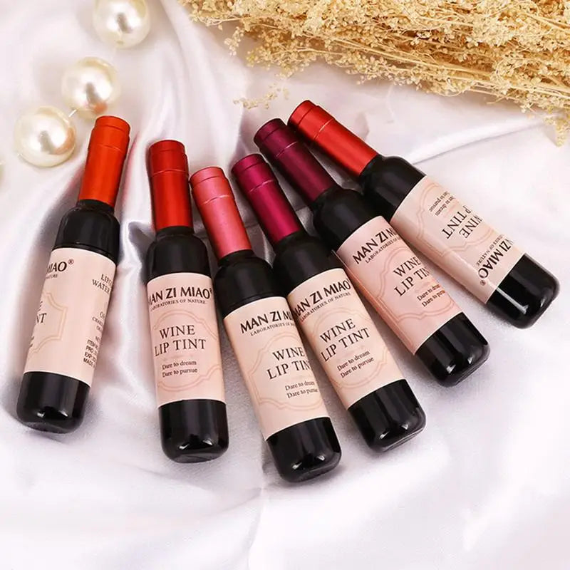 2023 Lipstick & Lip Gloss – Waterproof, Long-Lasting Lovely Tint, Wine Bottle Shape, Red Lip Makeup for Women, Cosmetic Gloss