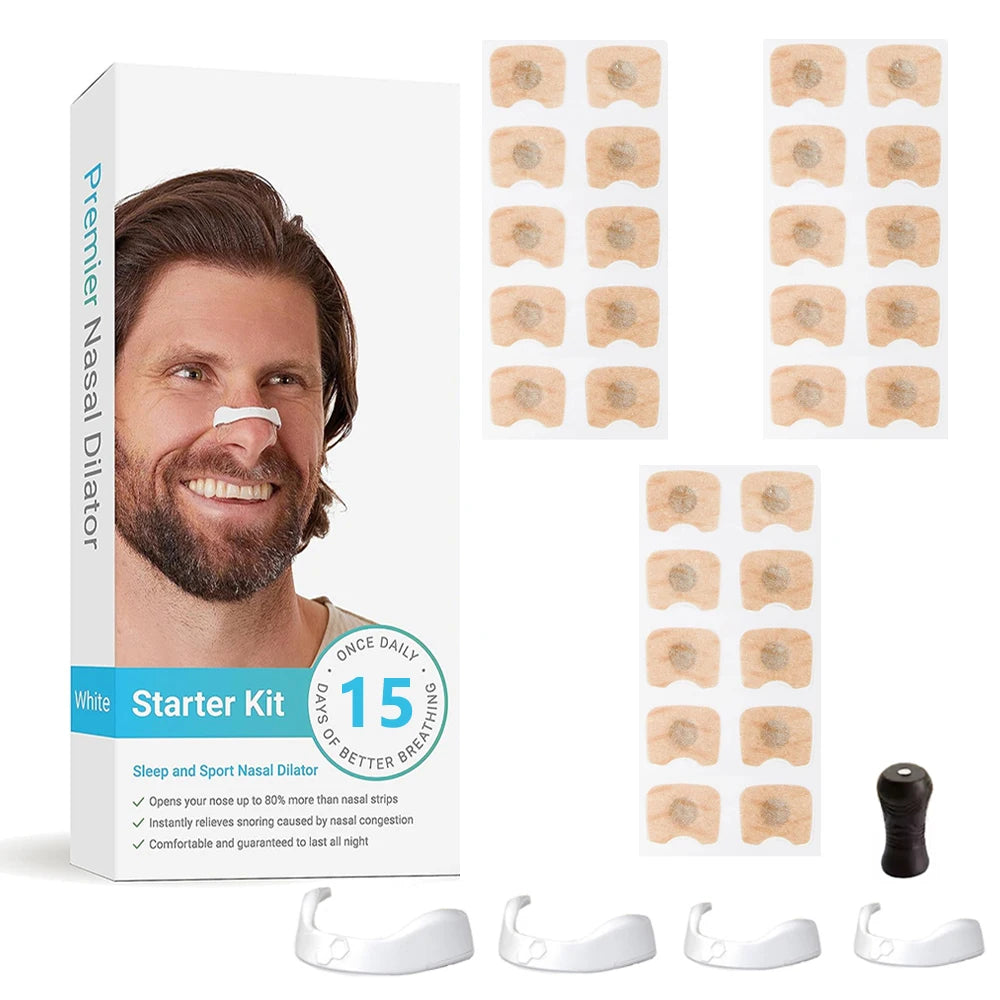 Skin Safe Magnetic Nose Strips,Sport Nasal Dilator,Intake Breathing Nasal Strip Starter Kit Boost Oxygen Snore Reducing Aids
