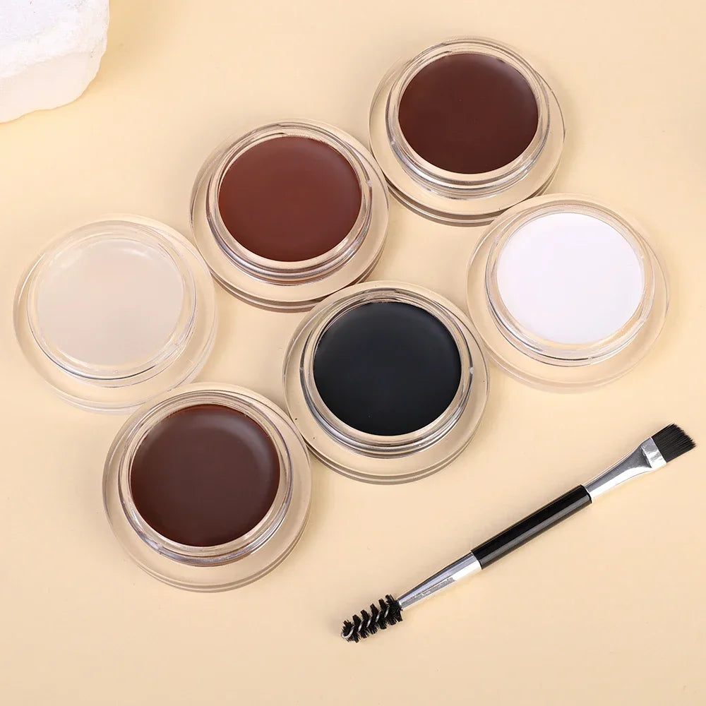 Matte Brown & Black 3D Eyebrow Cream – Natural Tint, Waterproof, Long-Lasting Gel Wax for Wild, Defined Brows