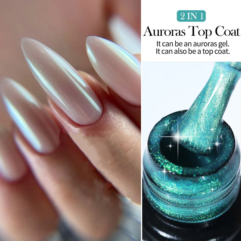 LILYCUTE 7ML Auroras Glitter Thermal Gel Nail Polish Temperature Color Changing Semi Permanent Soak Off Nail Art UV Gel Varnish