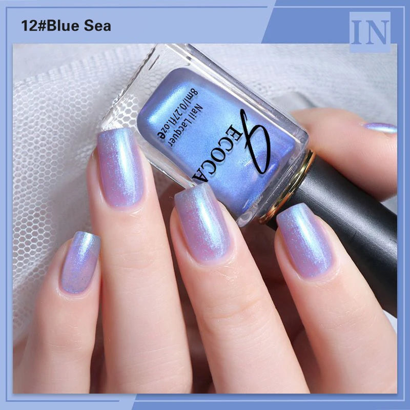 Laser Glitter Nail Polish Rainbow Nail Polish 8ml Laser Varnish Shining Glitter Nails 3-in-1 Water Based Nagel Nail Art Tools