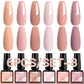 Mtssii 6PCS/Set Sparkly Nude Pink Gel Nail Polish Glitter Semi Permanent Nail Art LED UV Soak Off Gel Varnish Nail Supplies
