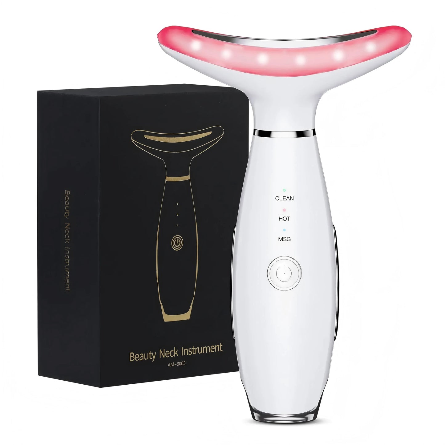3 in 1 EMS Neck Facial Beauty Device with Thermal Neck Lifting Vibration LED Facial Massager Double Chin Remover Skin Care Tool