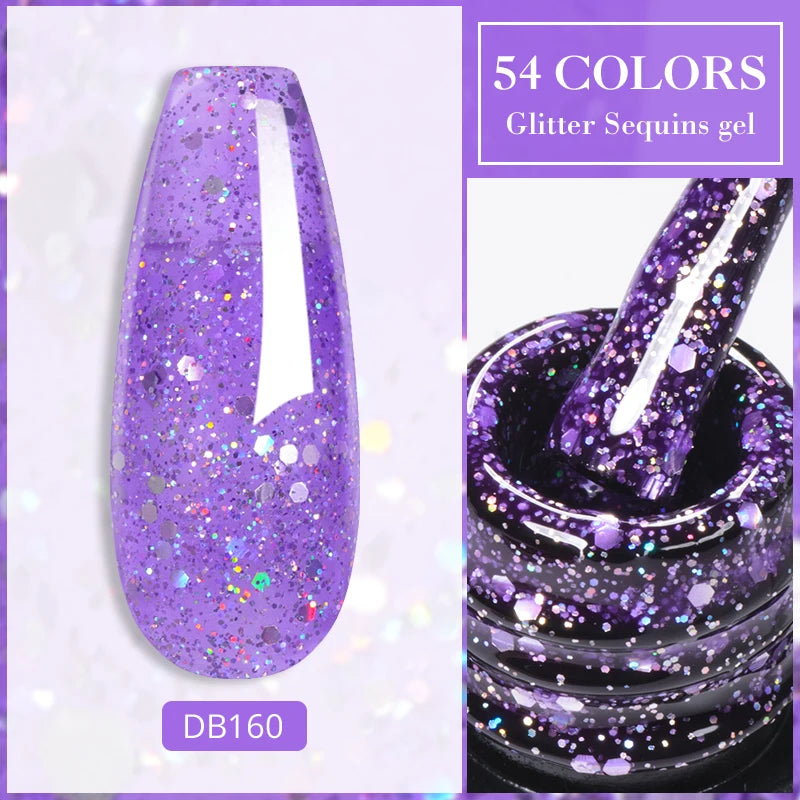 7ML Jelly Gel Nail Polish Black Crystal Translucent Dull Color Nail Art Gel Semi Permanent Varnish Soak Off UV LED Gel Polish