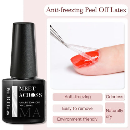MEET ACROSS 7ml Reflective Glitter Gel Nail Polish Pink Green Purple Sparkling Soak Off UV Gel Polish for Manicure DIY Nail Art