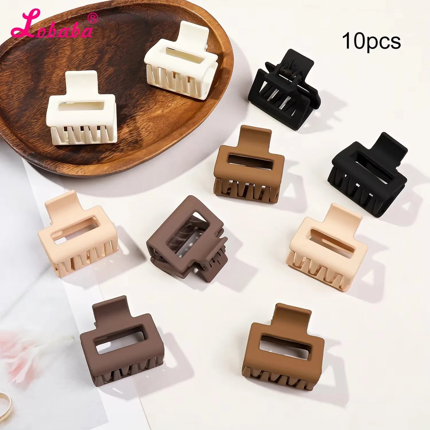 5 Pcs Small Flower Hair Claw Clips for Women Girls,Matte Rectange Jaw Clips,Semicircle Barrettes for Thin Hair