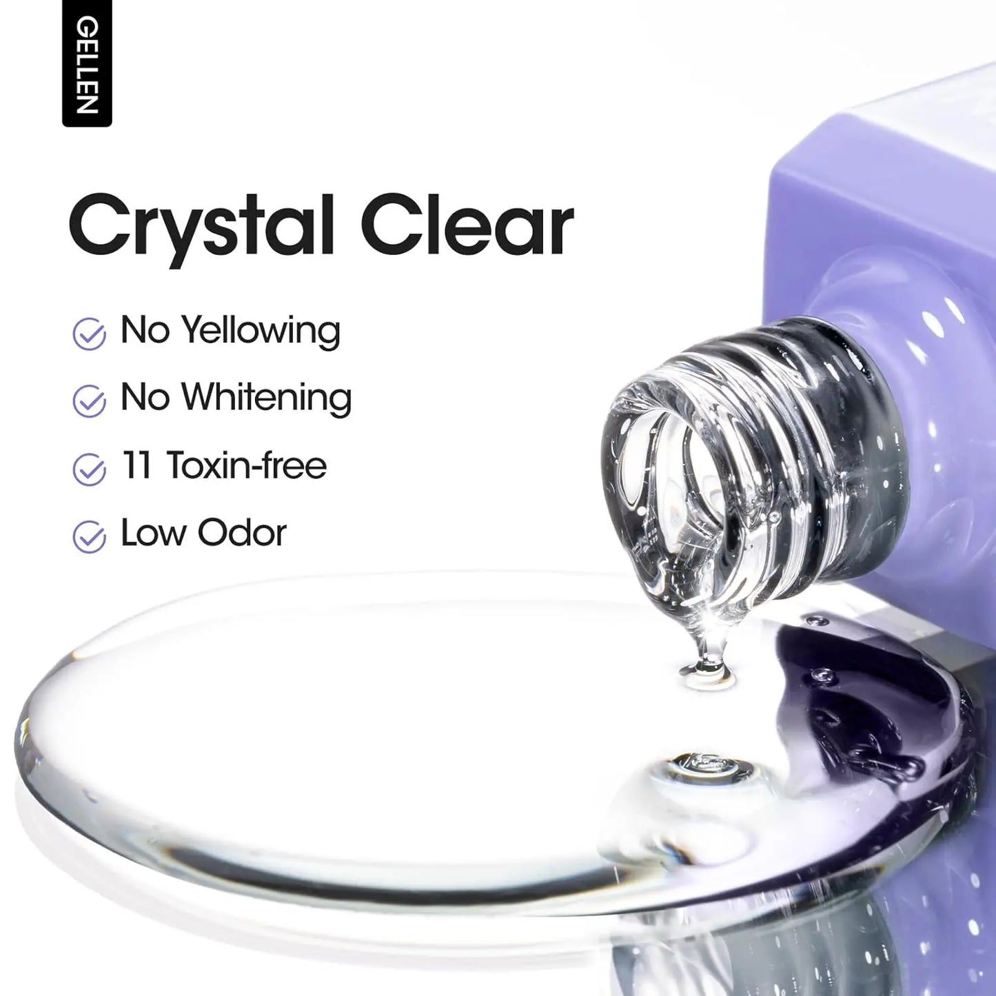 GELLEN Nail Gel Top Coat 18ML Large Bottle Ultra Gloss Superior Shiny Nails Polish Finish Long Lasting Glossy Manicure Art DIY
