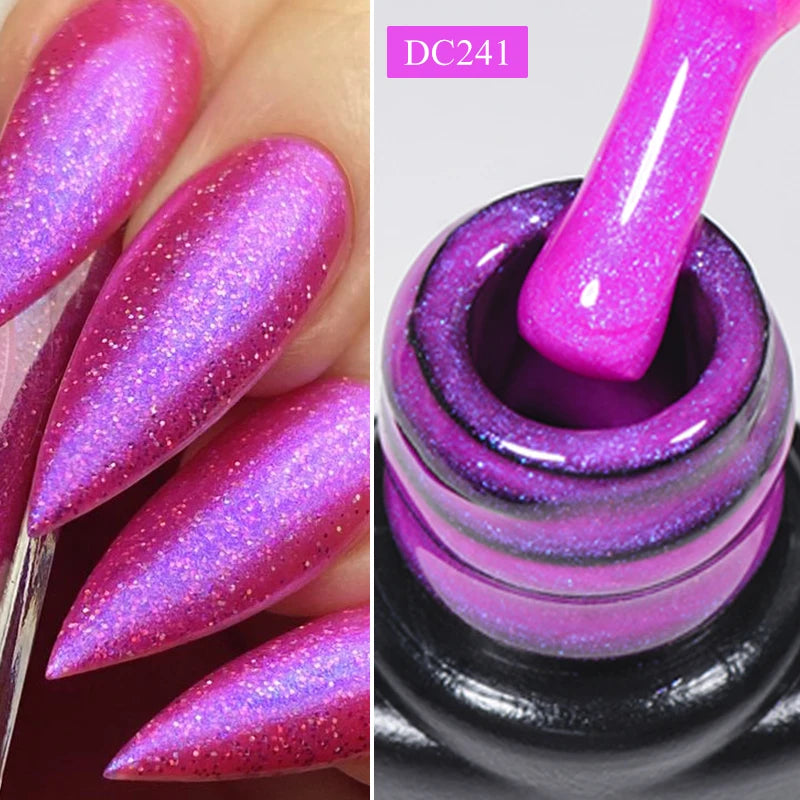 Mtssii 7ml Glitter Rubber Base Gel Polish Gold Sequins Pink White Base Gel Top Coat Soak Off UV LED Nail Art Varnish Manicure