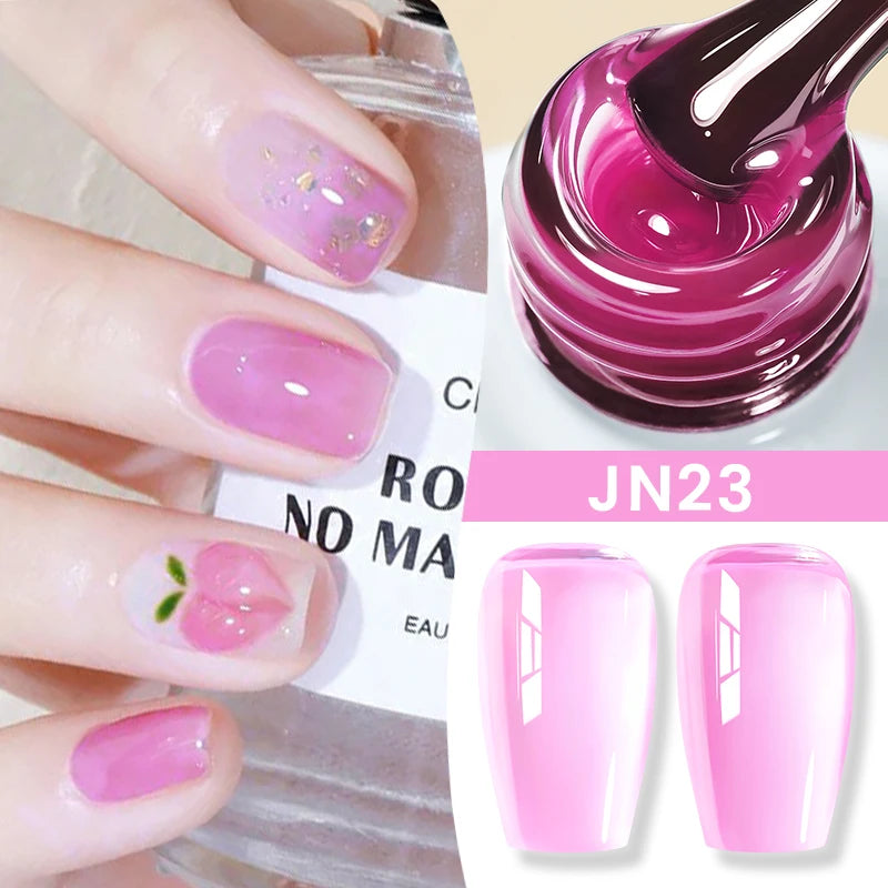 BORN PRETTY Jelly Nude Gel Nail Polish 10ml Light Pink Peach Translucent Color UV Light Cure Gel Varnish Nail Art DIY at Home