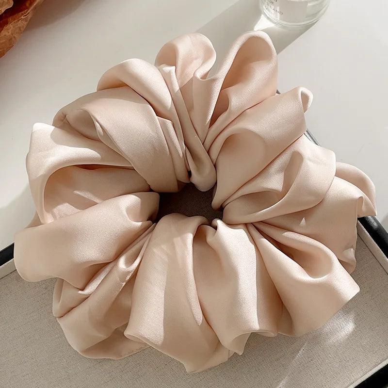 1pc Extra Large Faux Silk Fluffy, High Elasticity, Soft & Silky, Luxury Casual Comfortable Fashion Scrunchie For Women