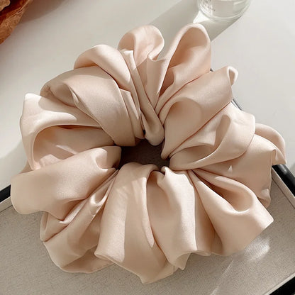 1pc Extra Large Faux Silk Fluffy, High Elasticity, Soft & Silky, Luxury Casual Comfortable Fashion Scrunchie For Women
