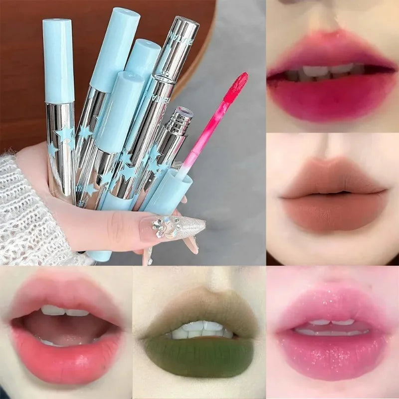 Soft Mist Matte Lip Gloss Punk Green Lip Glaze Mousse Velvet Lip Mud Long-lasting Non-drying Lipstick Halloween Makeup Cosmetics