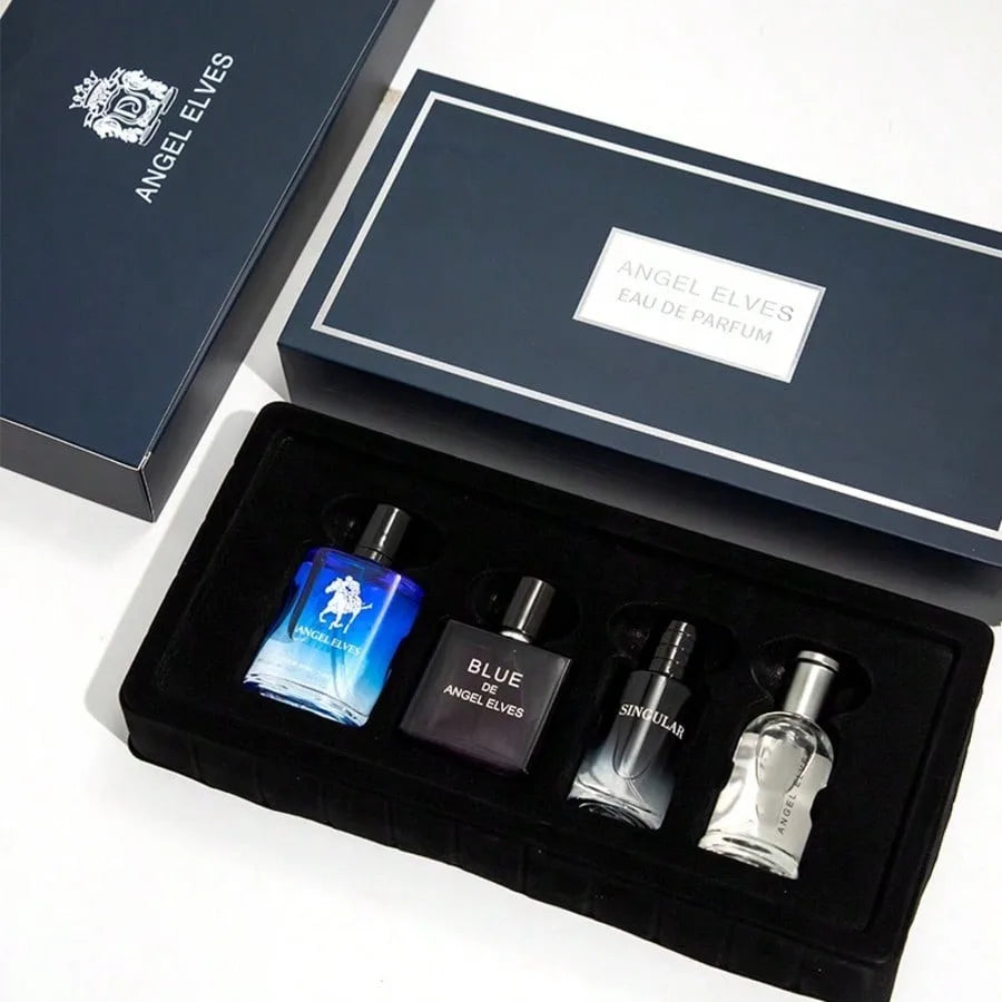 Men's Cologne Set 4 In 1 Set, Fresh Lemon Scent 1.01 Oz Long Lasting Fragrance Set Perfect Birthday Gift For Father, Boyfriend