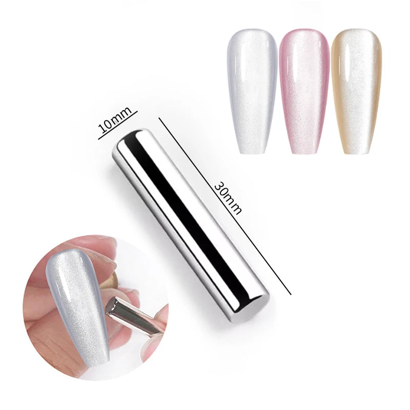 BORN PRETTY 10ml Flow Light White Cat Magnetic Gel Nail Polish Ultra Shine Soak Off UV Gel Mirror Glass Bead Gel Nail Art