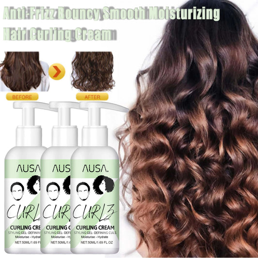 50ml Hair Curling Cream Anti-Frizz Bouncy Resilient Enhancer Styling Lotion Prevent Hair Breakage Smooth Moisturizing Hair Care