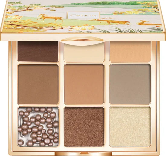 CATKIN Eyeshadow Palette Makeup, Matte Shimmer 9 Colors, Highly Pigmented, Creamy Texture Natural Bronze Neutral