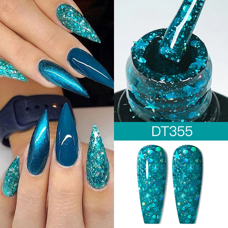 MEET ACROSS 7ml Eggshell Thermal Gel Nail Polish Temperature Changing Gradient Nail Art Varnish Winter Soak Off Gel For Nails