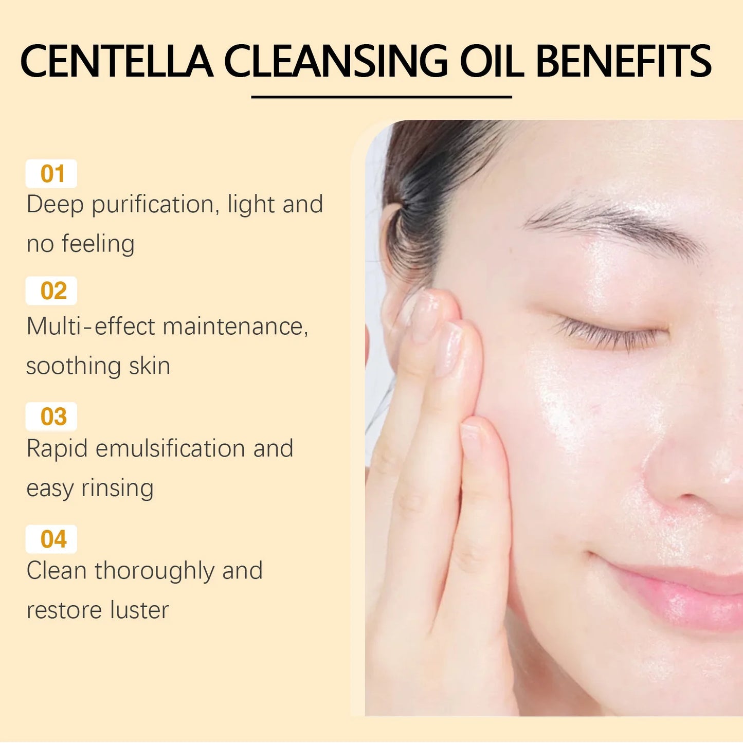 Moisturizing Facial Cleansing Oil Centella Skin Care Fresh Smooth Pore Cleaning Makeup Remover Pads Makeup Tools and Accessories