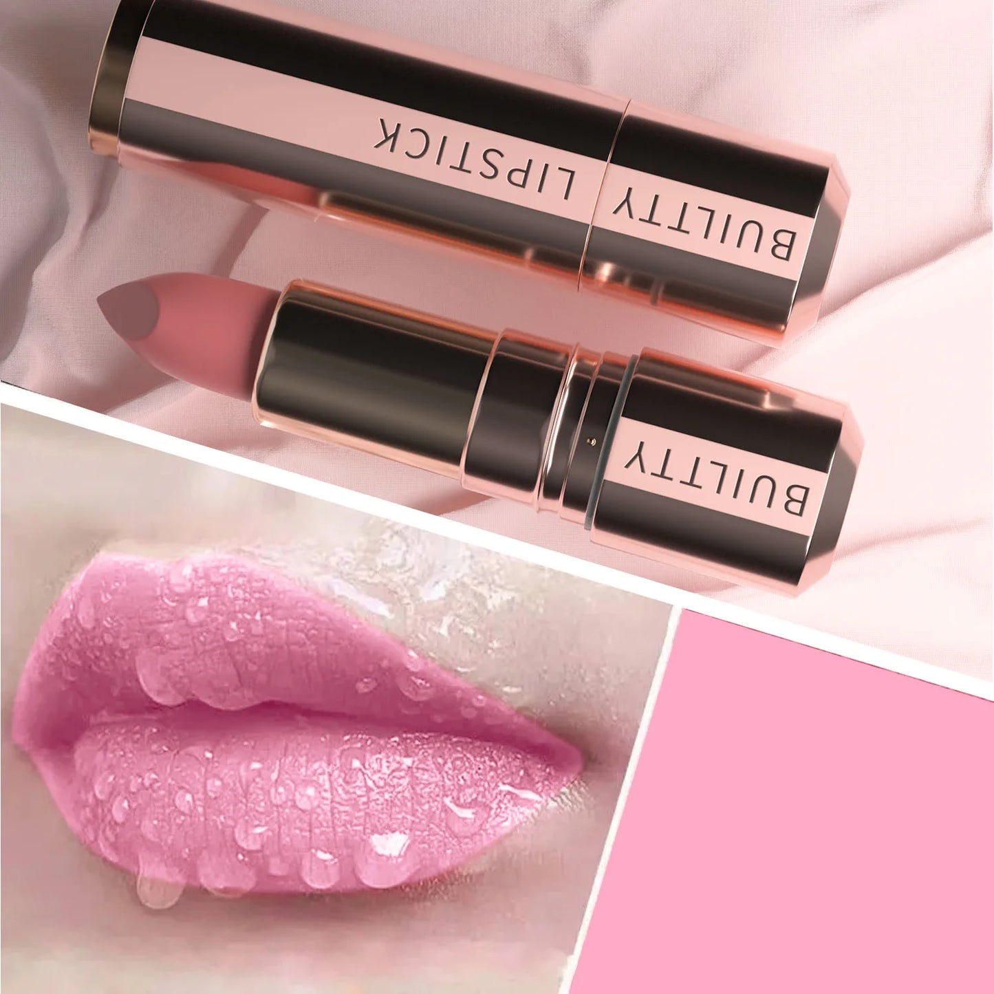 Matte Lipsticks Long Lasting Pink Red Lipstick Waterproof Natural Nude Moisturizing Hydrating High Pigmented Smooth Velvet