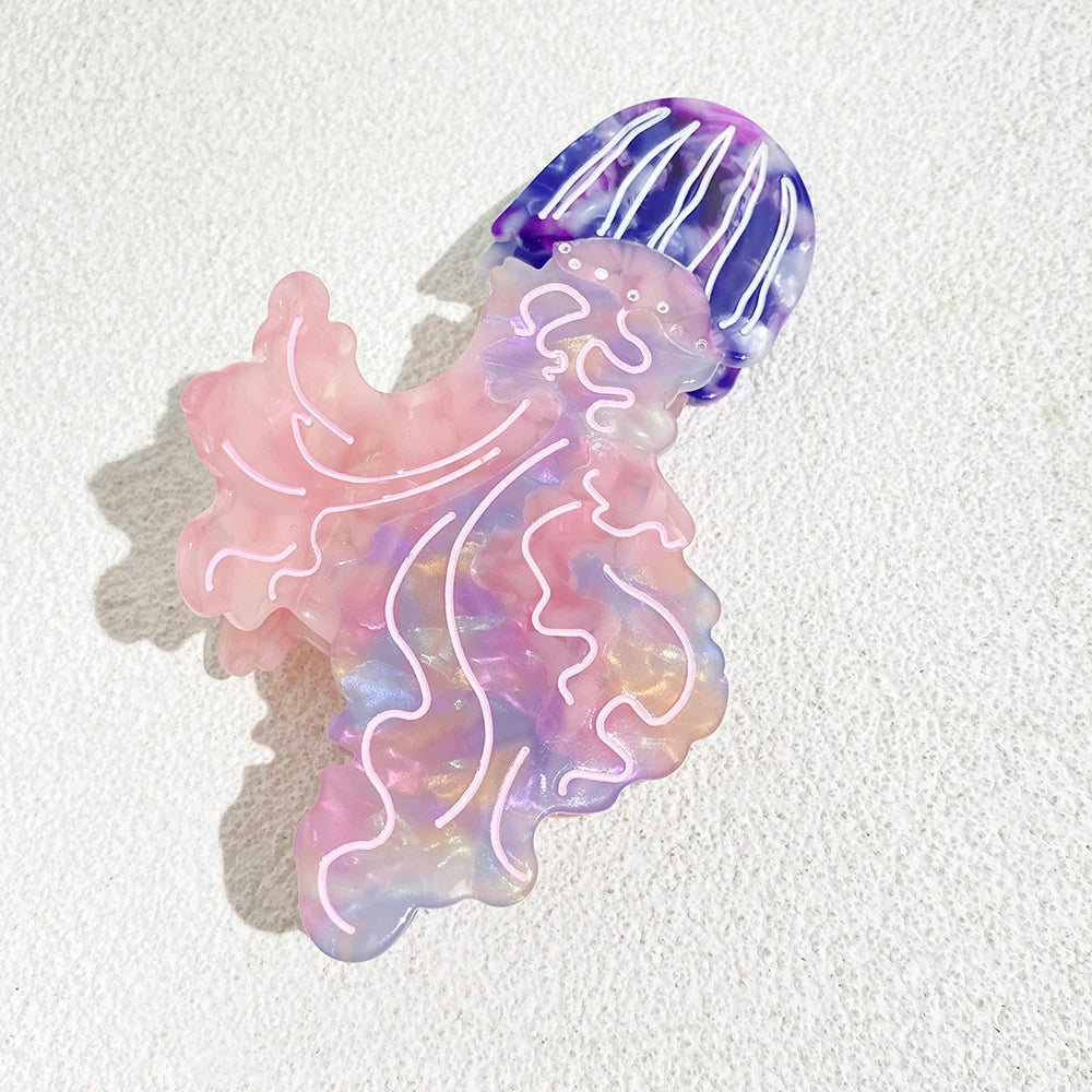 Creative Funny Acetate Tortoise Sturgeon Fish Shark Hairpin Oversize Marine Animal Barrettes Thick Hair Clip Claw Accessories