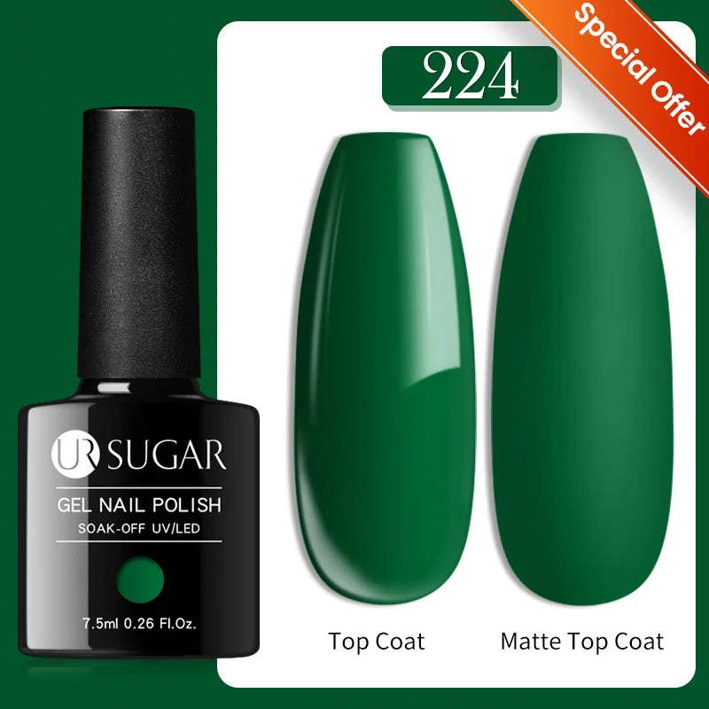 UR SUGAR 7/7.5ml Nude Glitter Color Nail Gel Polish Semi-permanent Varnish Soak Off Nail Art Base Top Coat UV LED Gel Manicure