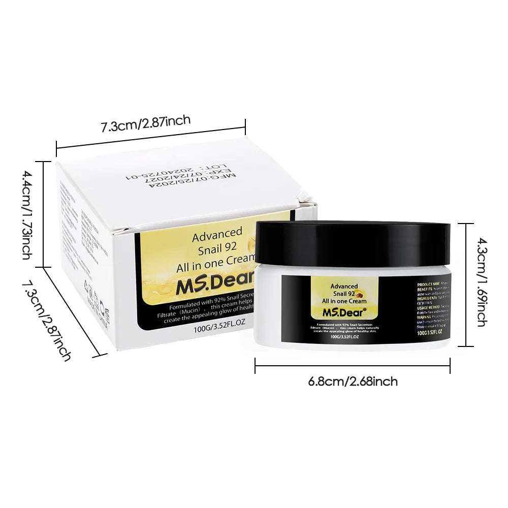 Hyaluronic Face Moisturizer Moisturizing snail Cream Anti-Wrinkle Aging Moisturizing Shrink Pores Whitening Smooth Skin Care