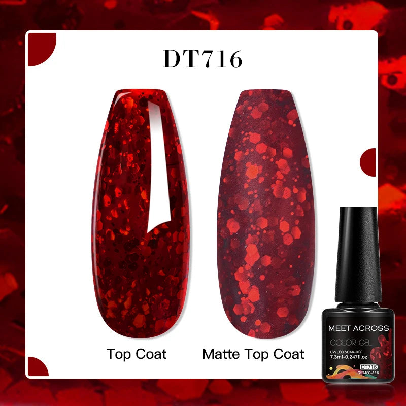 MEET ACROSS 7ml Golden Cat Magnetic Gel Nail Polish Dark Brown Red Green Christmas Nail Art Varnish Winter Autumn For Nails