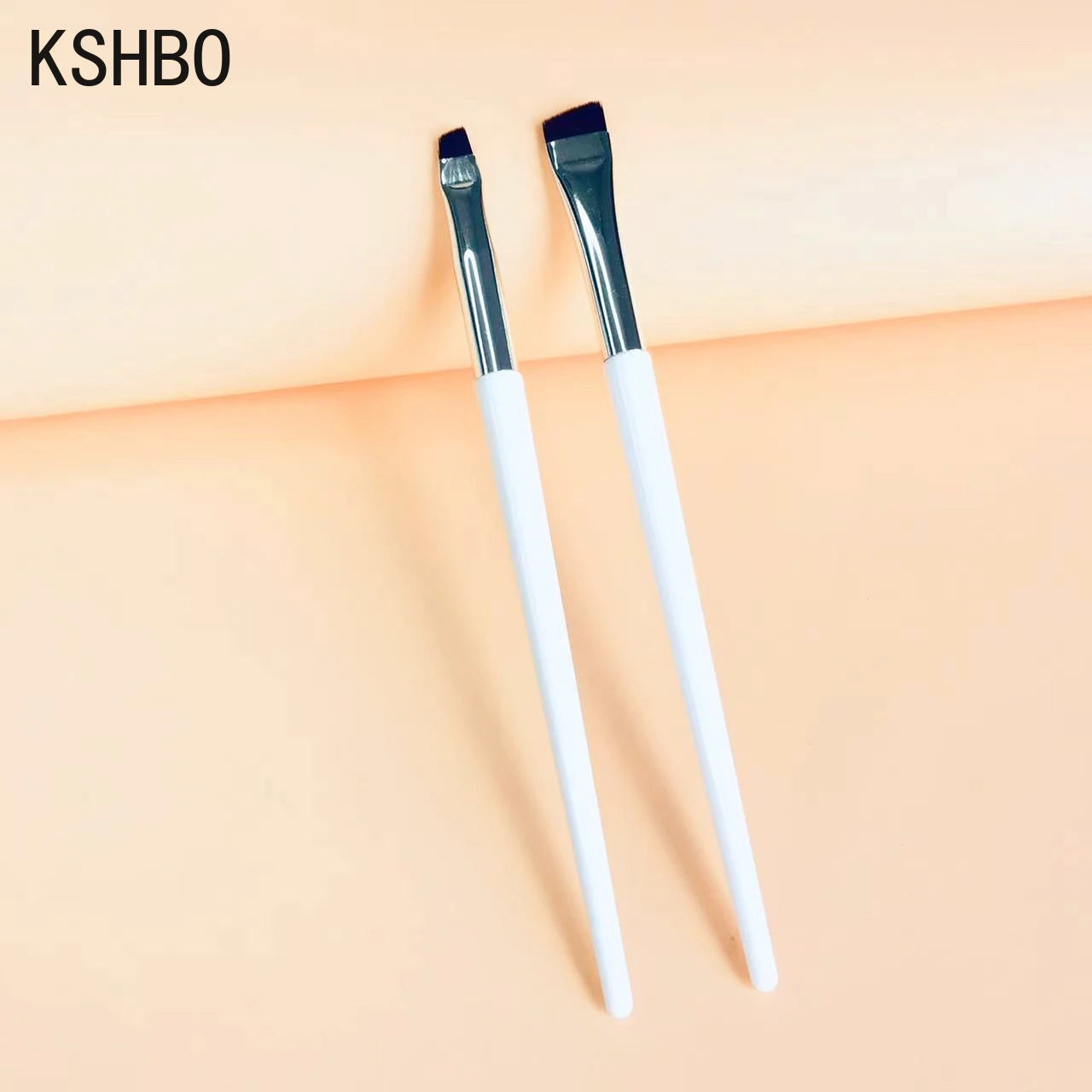 KSHBO 2pcs/set Brow Contour Brush Eyebrow Eyeliner Brush Portable Small Angled Eyebrow Liner Brush Women Makeup Cosmetic Tools