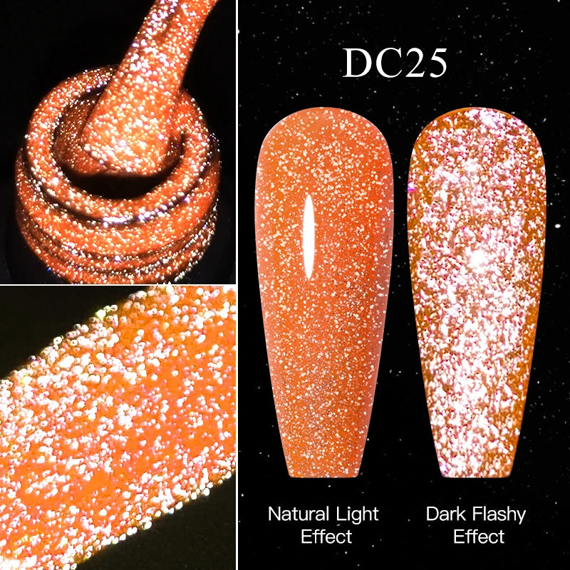 Mtssii 7ml Reflective Glitter Thermal Gel Nail Polish Color Changing Gel Semi-permanent Nail Art Varnishes Soak Off UV LED Gel