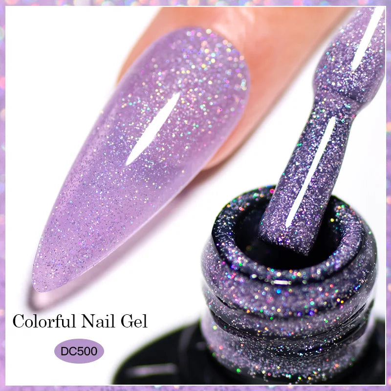 Mtssii 7ML Colorful Reflective Gel Nail Polish Glitter Sparkling Flash Glitter Gel Polish Semi Permanent Varnish Soak Off Nails
