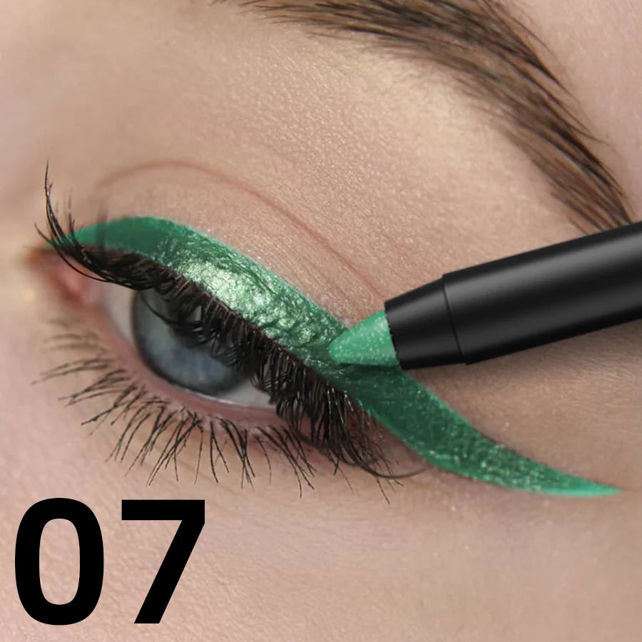 10-color 1pc colorful eyeliner pen,high pigmented waterproof  pearly shimmer metallic smokey punk gothic style eyeliner makeup