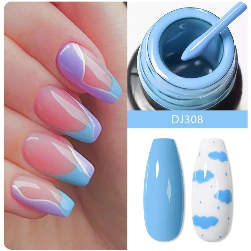 MEET ACROSS 5ml Sliver Metallic Liner Gel Nail Polish Super Bright Mirror Effect Painting Drawing Line Graffiti Stripe Nail Art